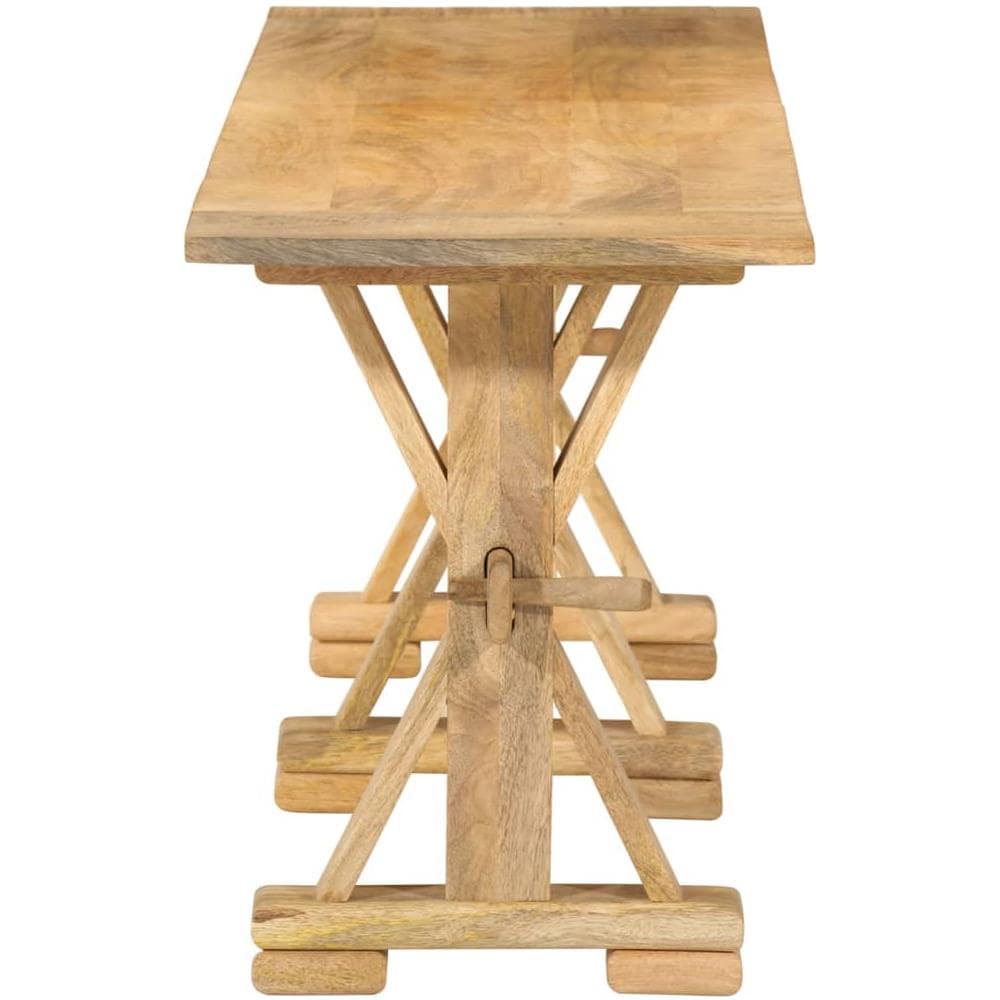 Panca 160x35x45 Cm In Legno Massello Di Mango - Foto 3