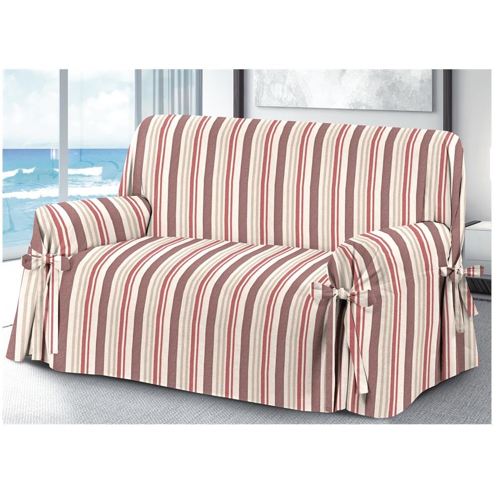 Copridivano Fodera Telo Protezione Divano Con Laccetti Fiocco Varie Fantasie 2 Posti Riv Bordeaux - Foto 1