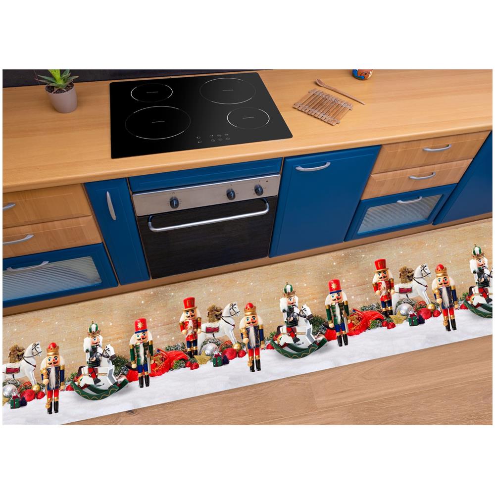 Tappeto Passatoia Cucina Antiscivolo Sottolavello Digitale Disegni Natalizi 50x115 Schiaccianoci Tx - Foto 1