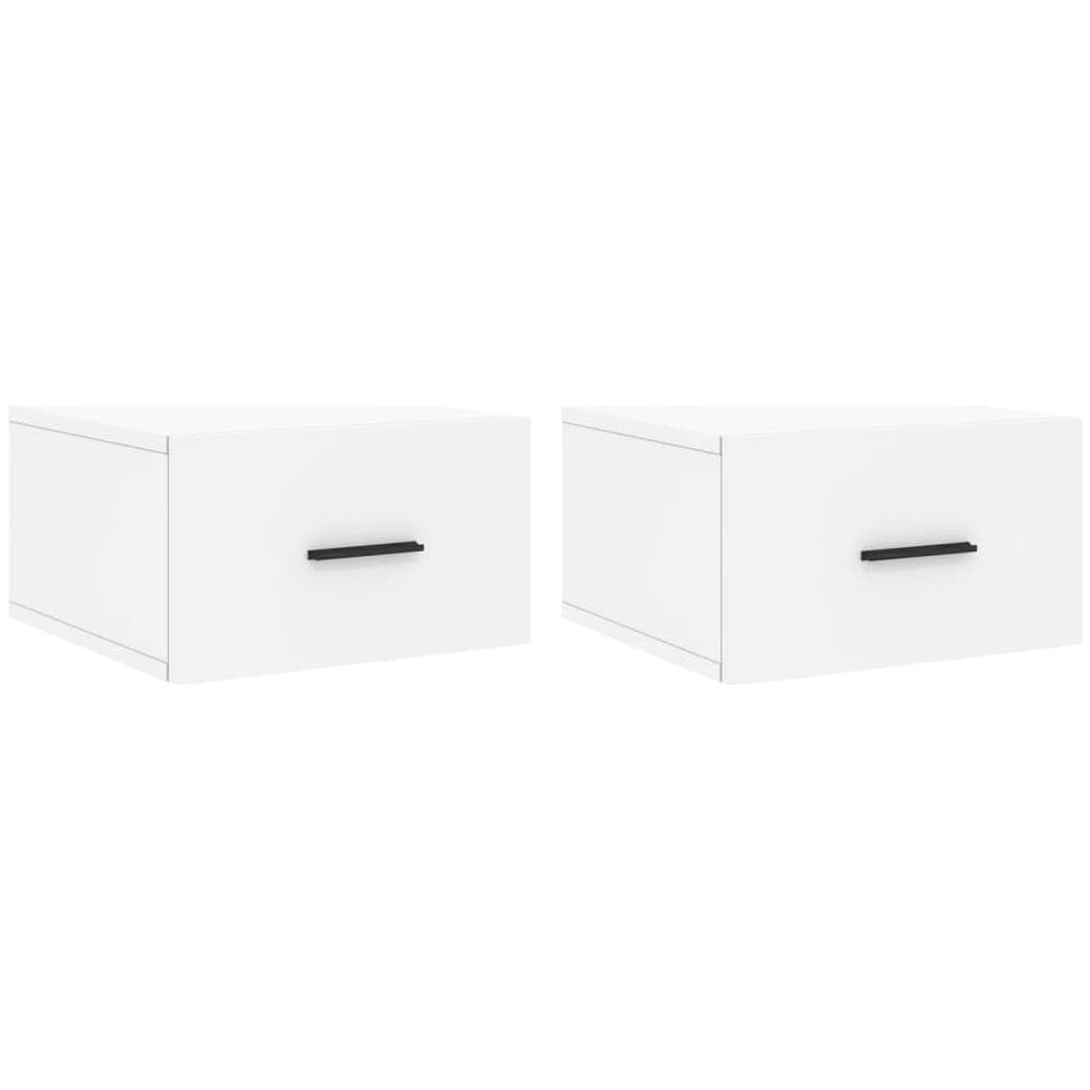 Comodini A Muro 2 Pz Bianchi 35x35x20 Cm - Foto 2