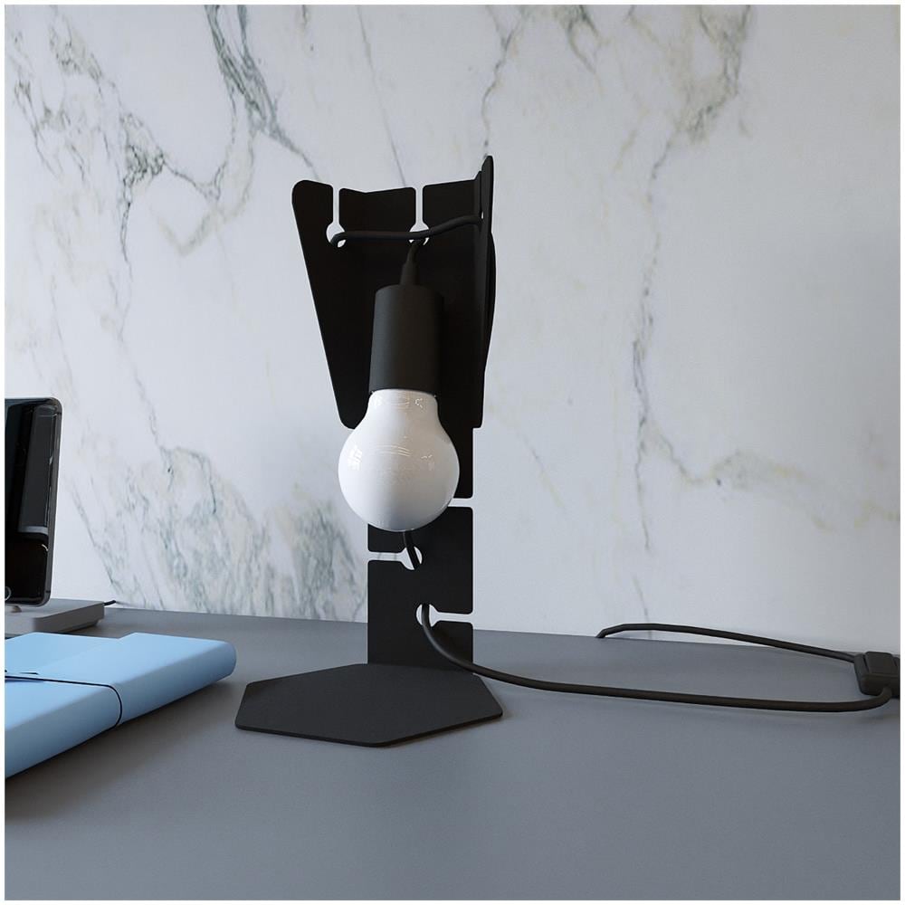 Sollux Lighting Lampada Da Tavolo Arby Nero Sl.0880 - Industriale Lampade Da Scrivania Nero 31x15x15 Cm - Foto 1