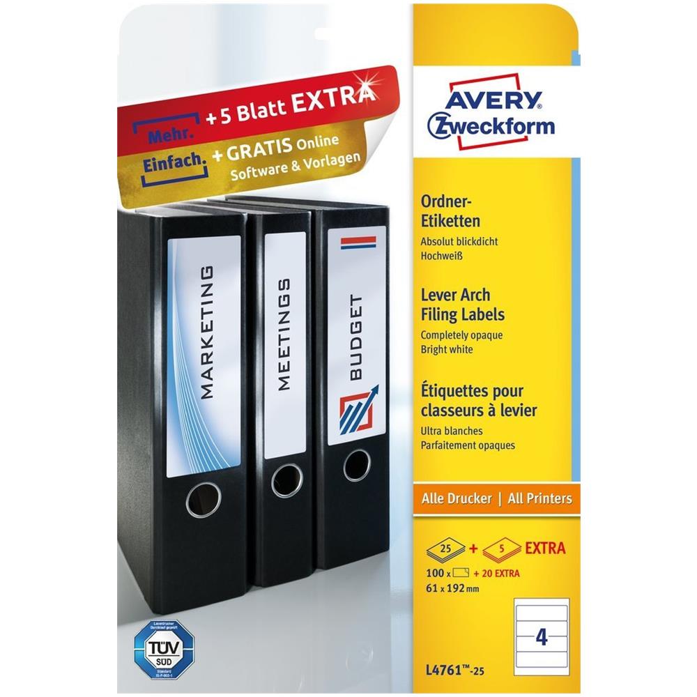 L4761-25 etichetta autoadesiva Rettangolo con angoli arrotondati Permanente Bianco 120 pz - Foto 2