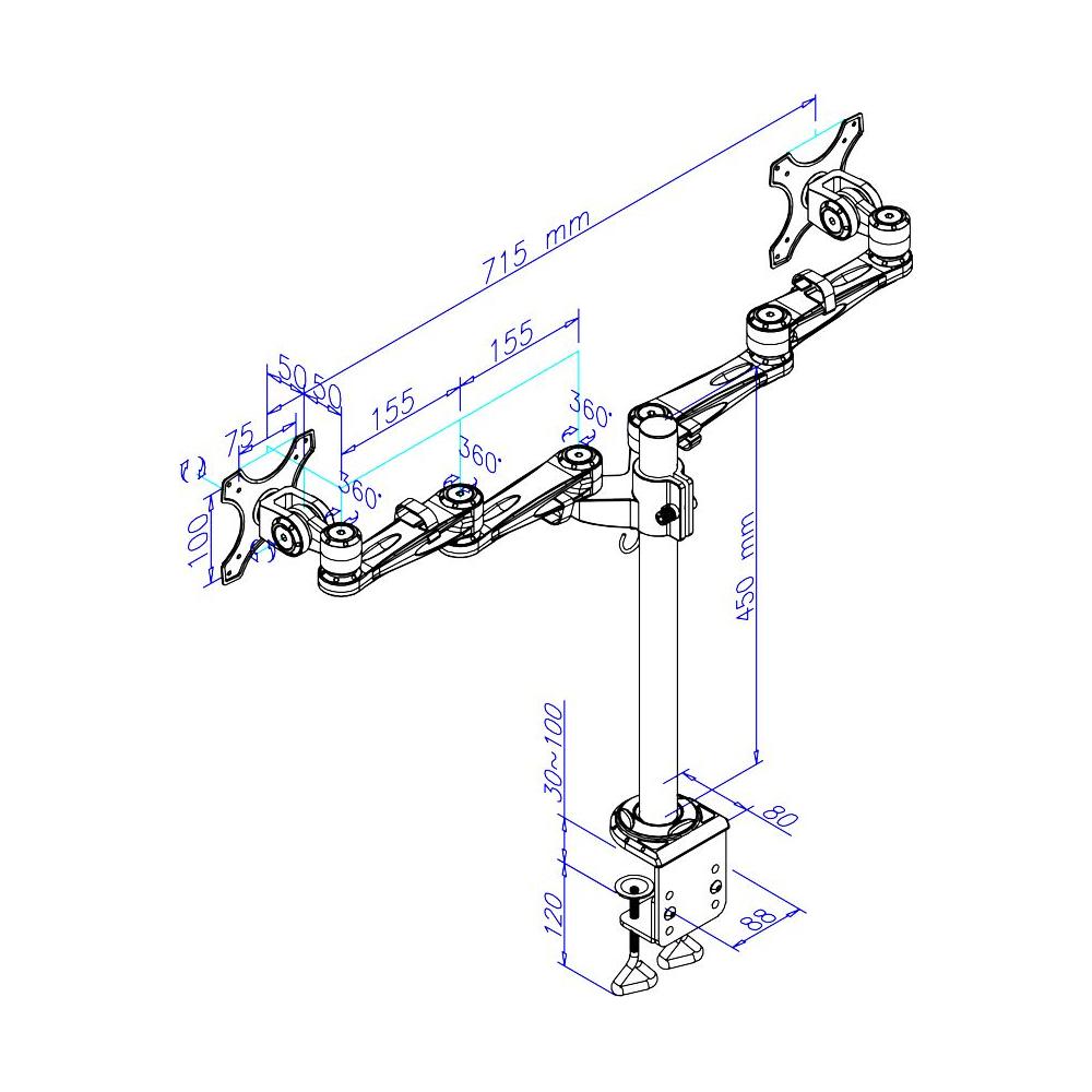 Supporto da Scrivania FPMA-D935DG per 2 Monitor LCD /LED /TFT - Foto 1