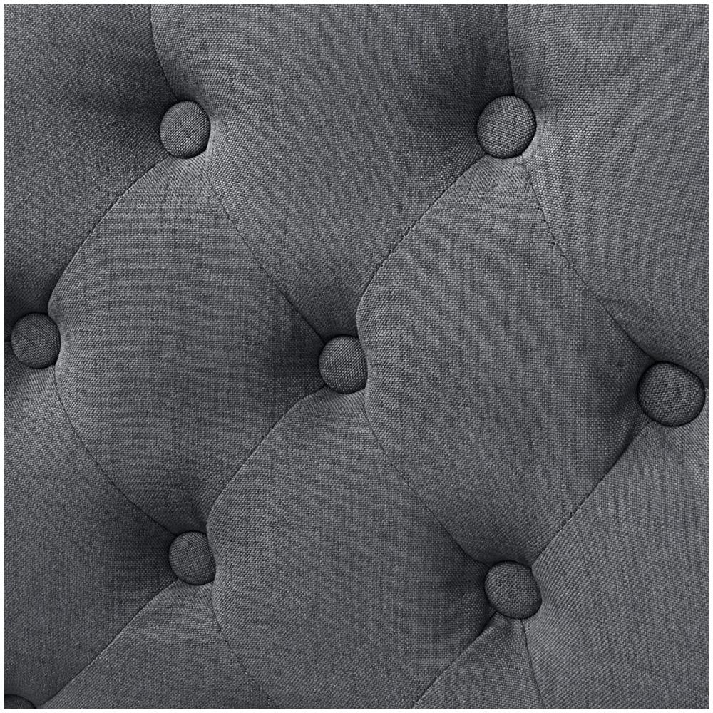 2 Pz Sedie Sala Da Pranzo Stoffa Grigio Scuro Legno Di Quercia - Foto 2