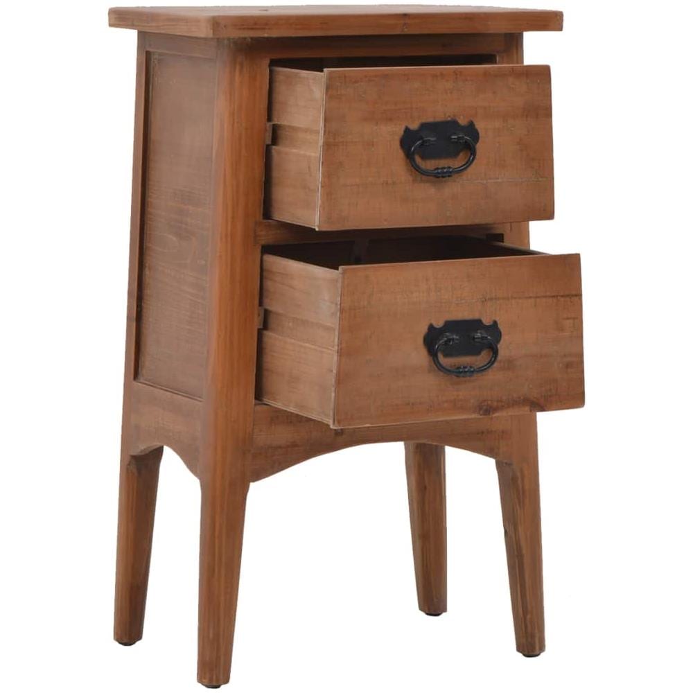 Comodino In Legno Massello Di Abete 40x29x68 Cm Marrone - Foto 7