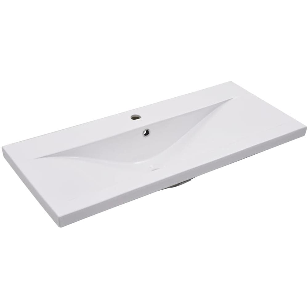 Lavabo Da Incasso 91x39,5x18,5 Cm In Ceramica Bianco - Foto 2