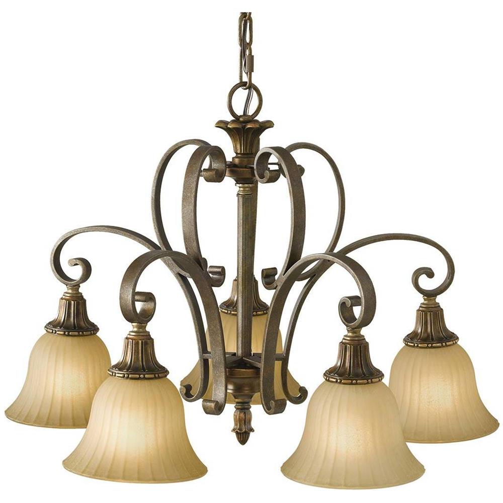 Lampadario A Sospensione Rame Design Moderno 5 Luci RD-0255