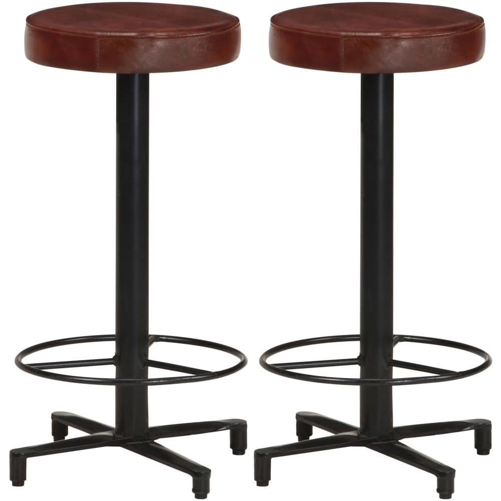 Sgabelli Da Bar 2 Pz 66 Cm In Vera Pelle - Foto 1