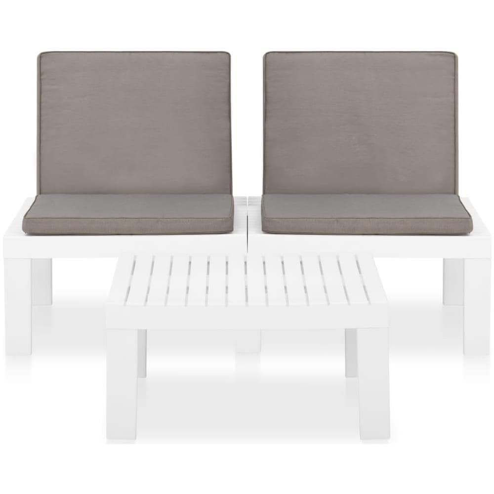 Set Divani Da Giardino Con Cuscini 2 Pz In Plastica Bianco - Foto 9