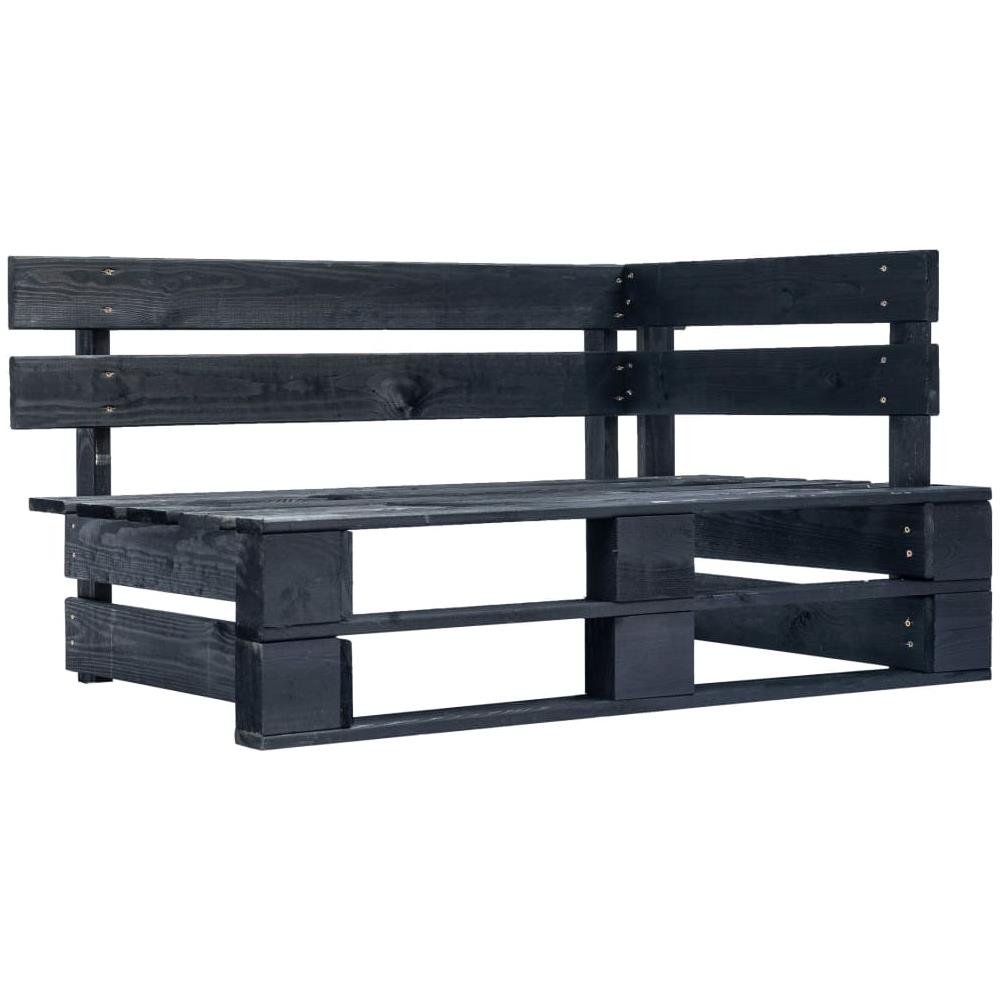 Set di Divani su Pallet 6pz e Cuscini in Pino Impregnato Nero - Foto 2