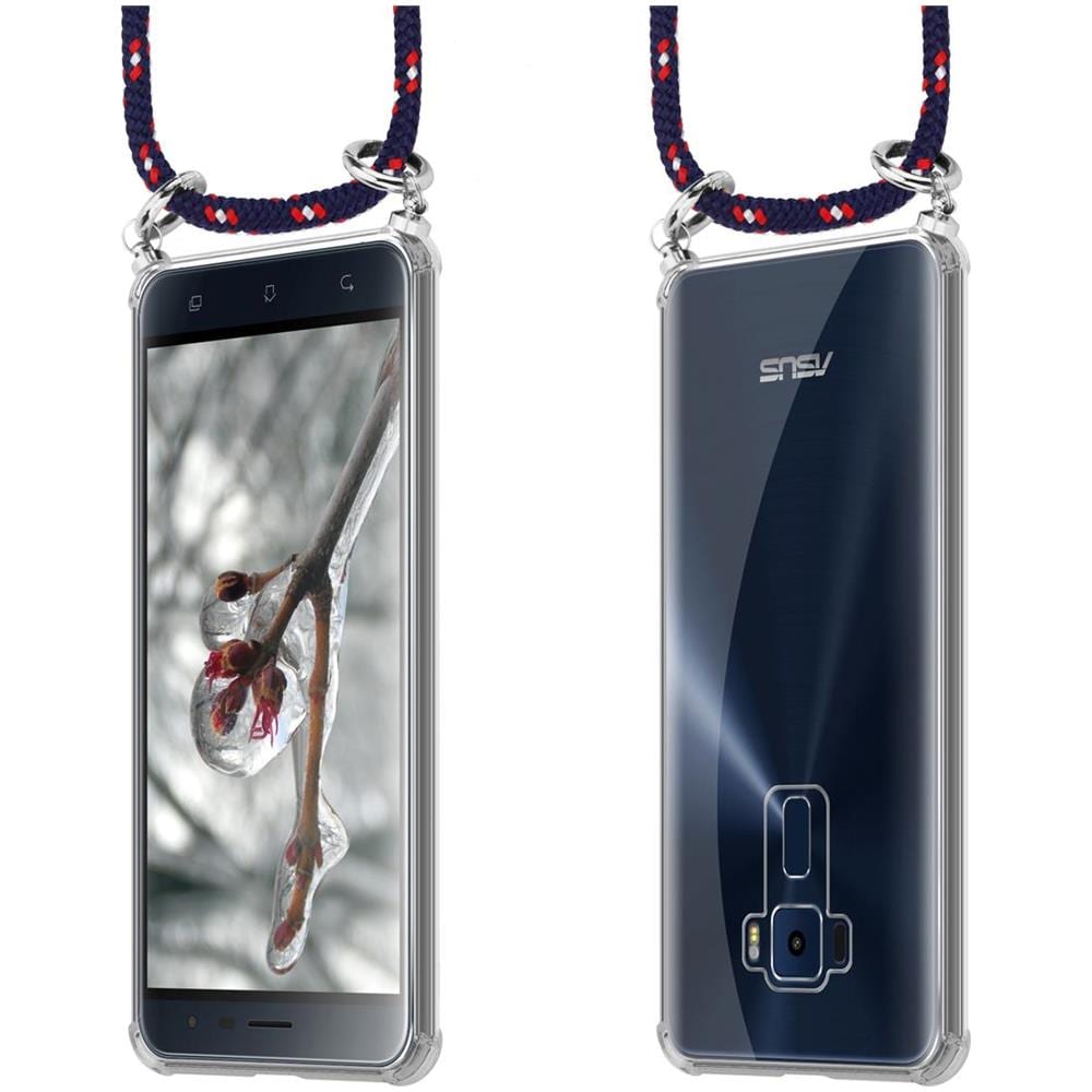 Catena Di Telefoni Cellulari Compatibile Con Asus Zenfone 3 (5,2"" Zoll) In Blu Rosso Bianco À Pois - Coperchio Protettivo In Silicone Con Anelli D'argento, Cinturino In Corda E Custodia Staccabile - Foto 8