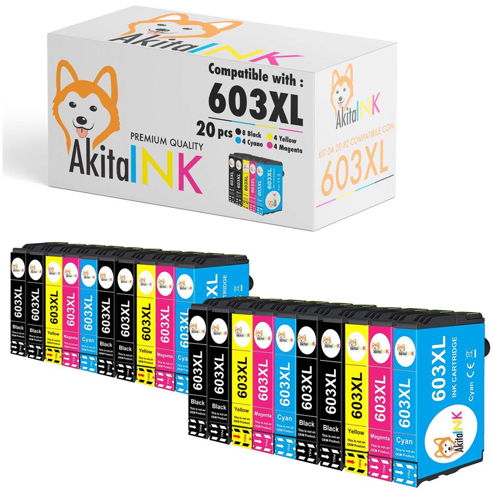 20 Cartucce Epson 603xl Compatibili Per 603 Xl Qualita' Premium 600 Pagine - Foto 1