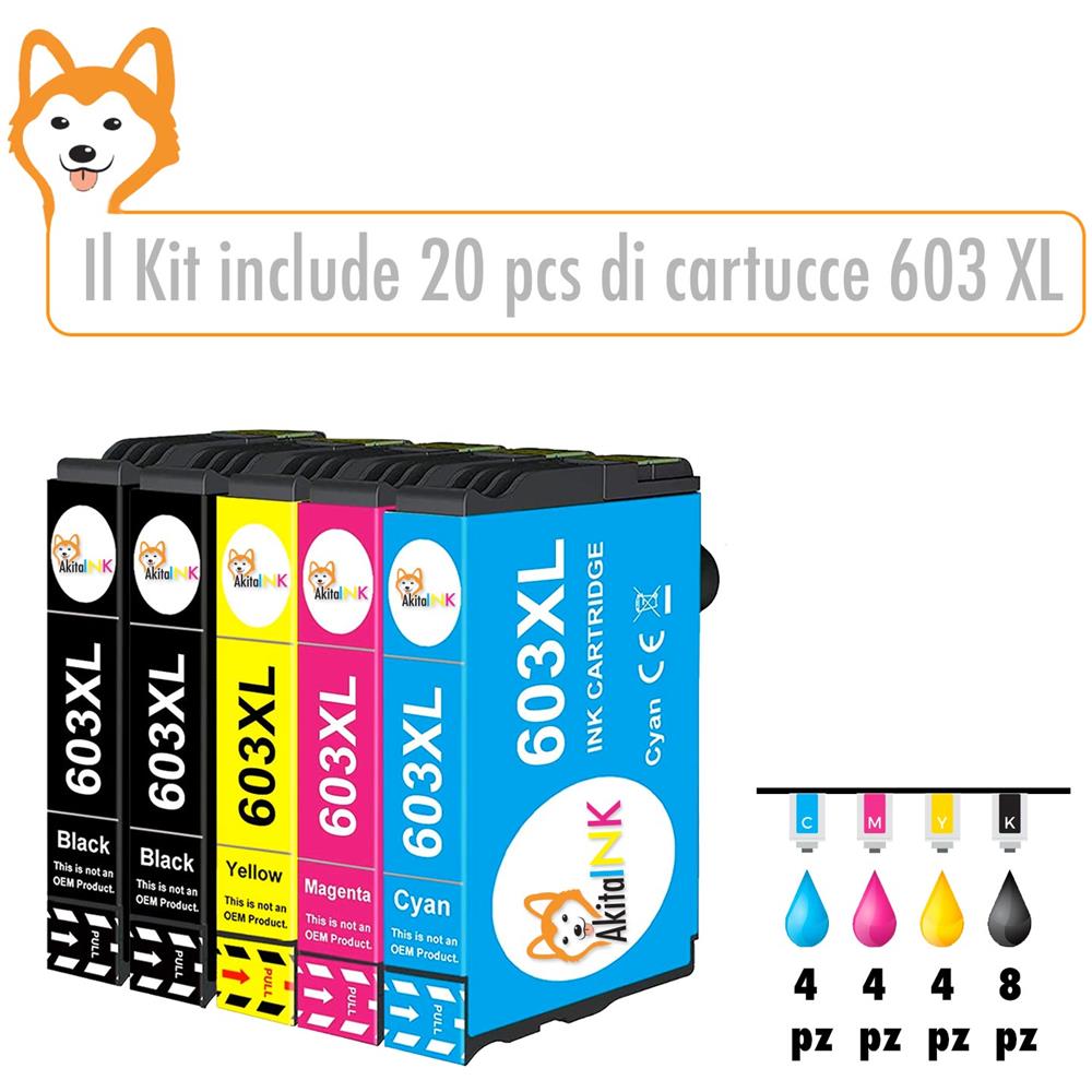 20 Cartucce Epson 603xl Compatibili Per 603 Xl Qualita' Premium 600 Pagine - Foto 2