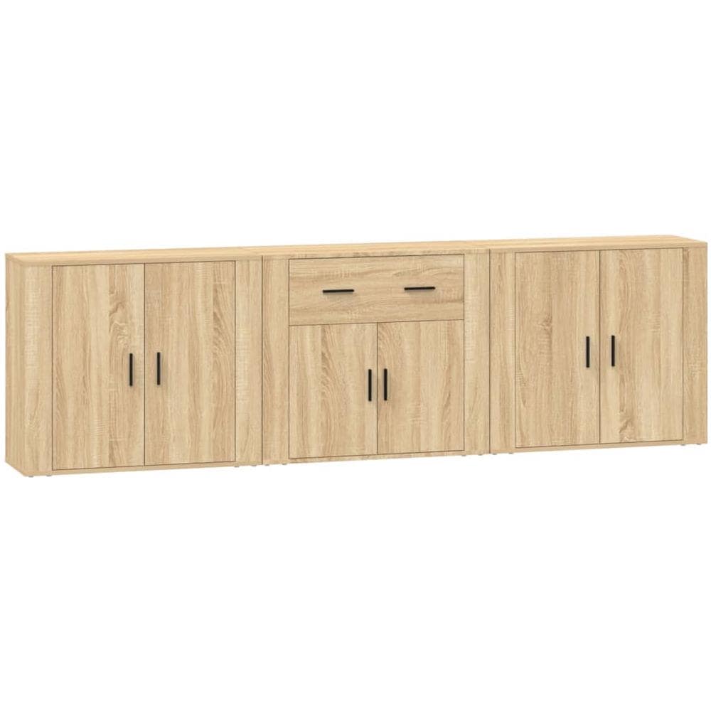 Credenze 3 Pz Rovere Sonoma In Legno Multistrato - Foto 2