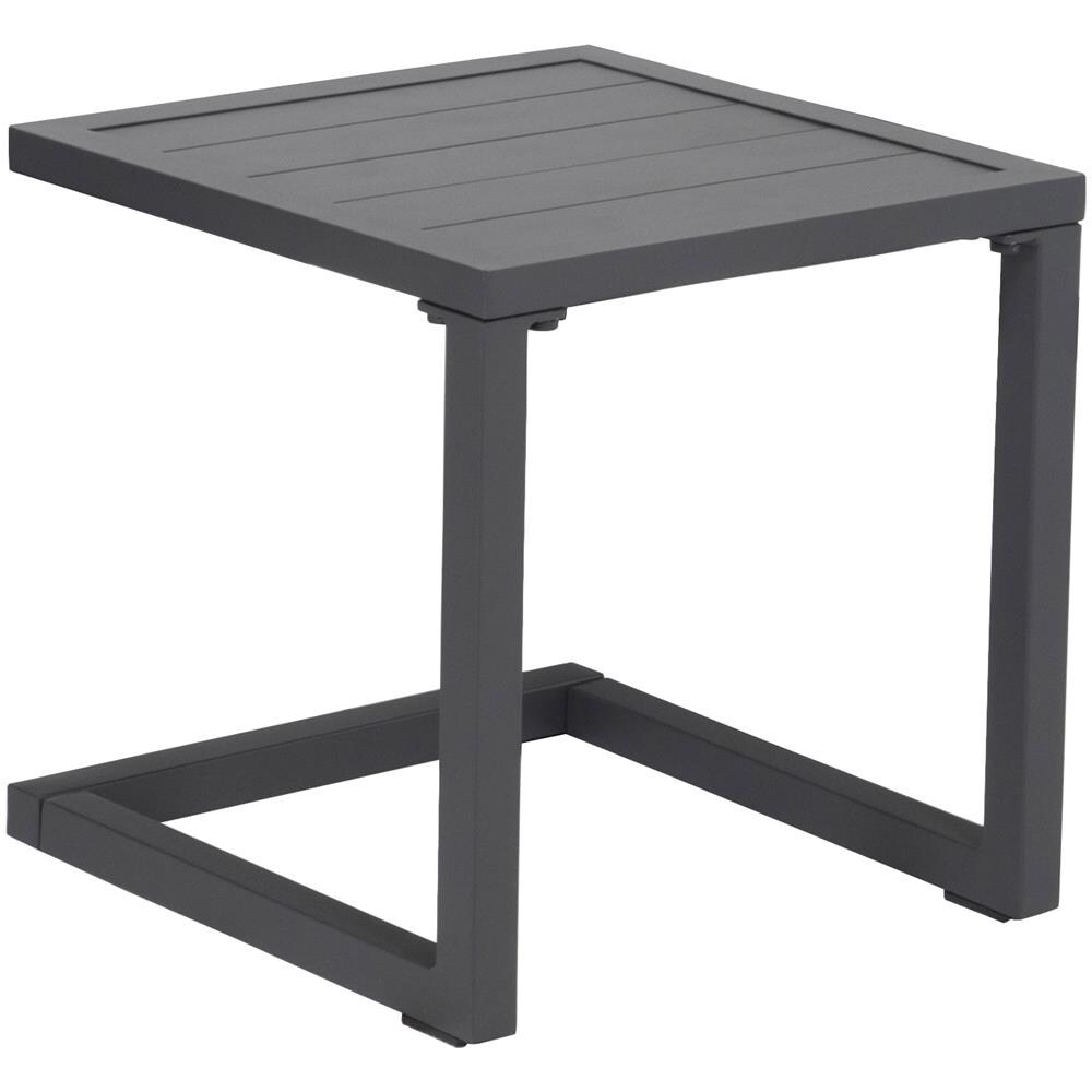 Set Di Lettino E Tavolino Barbados In Textilene Grigio - Alluminio Grigio Antracite - Foto 2