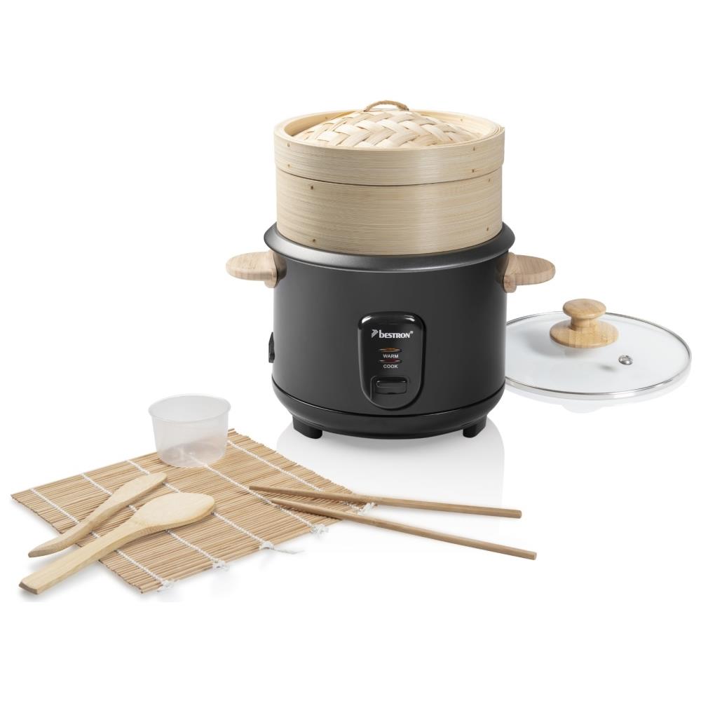 CuociRiso Techwood Multifunzione Da 1 Litro | 400W, Con Coperchio In Vetro, Multicolore - Foto 6