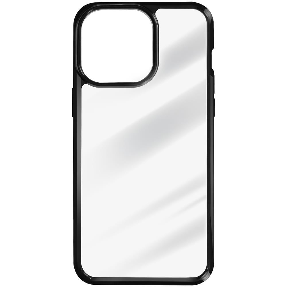 Cover Per Iphone 15 Pro Max Rigida Bordo Flessibile Nero Serie Solid Frame - Foto 1