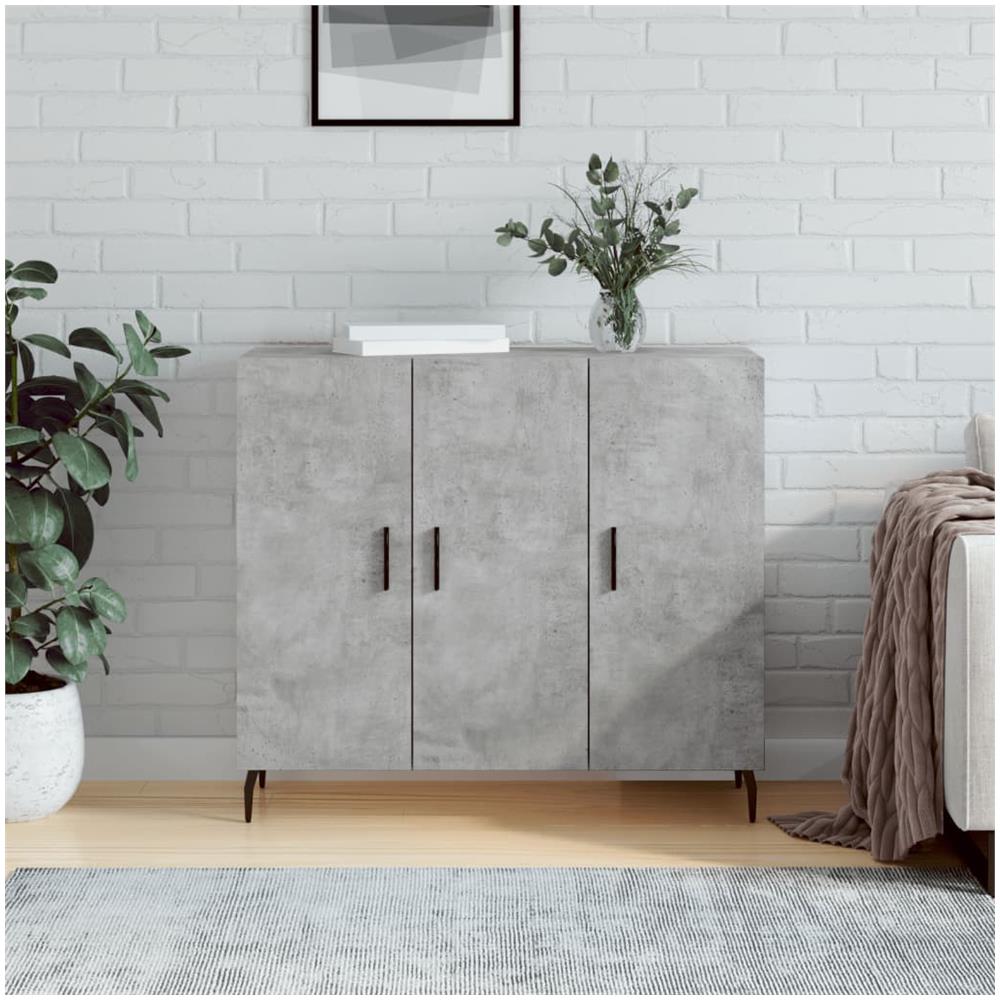 Credenza Grigio Cemento 90x34x80 Cm In Legno Multistrato - Foto 1