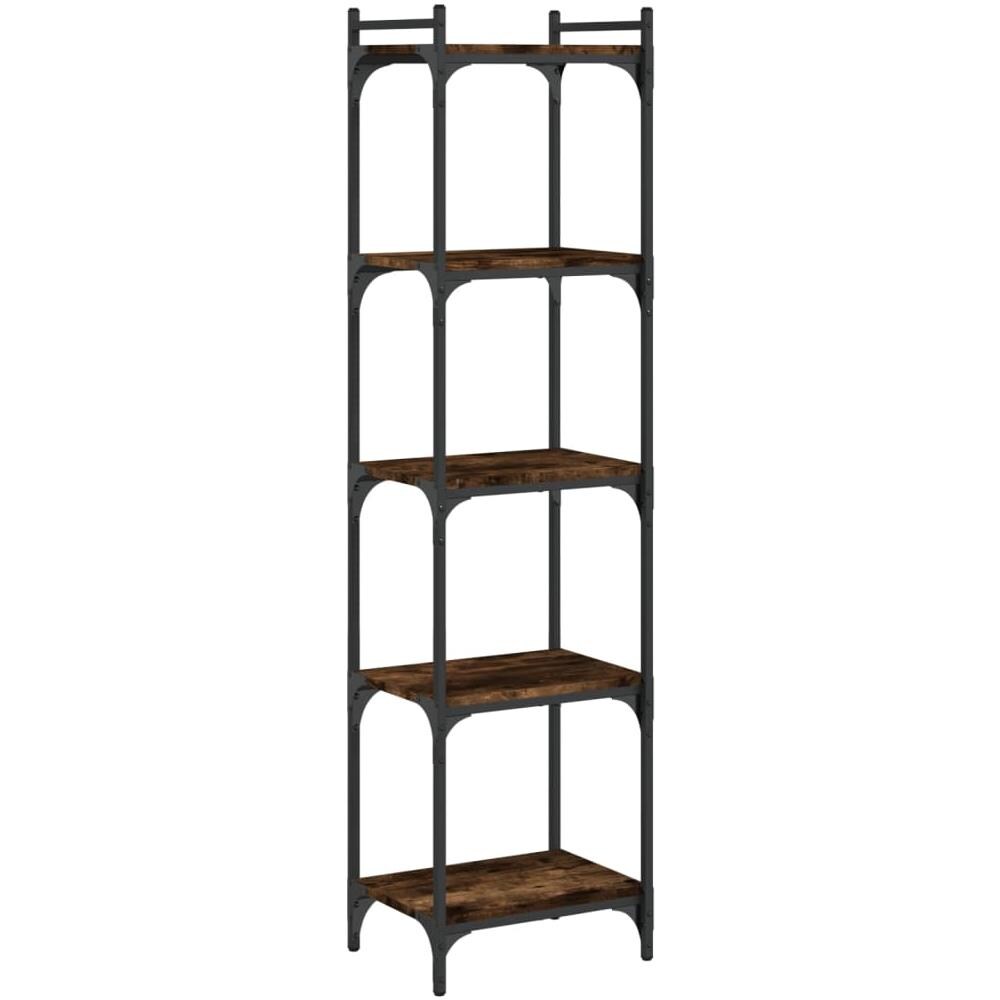 Libreria A 5 Ripiani Rovere Fumo 40x30x154 Cm Legno Multistrato - Foto 2