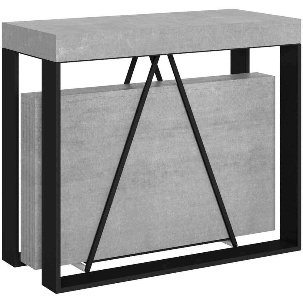 Consolle allungabile 90x40/300cm Sketa cemento telaio antracite - Foto 1