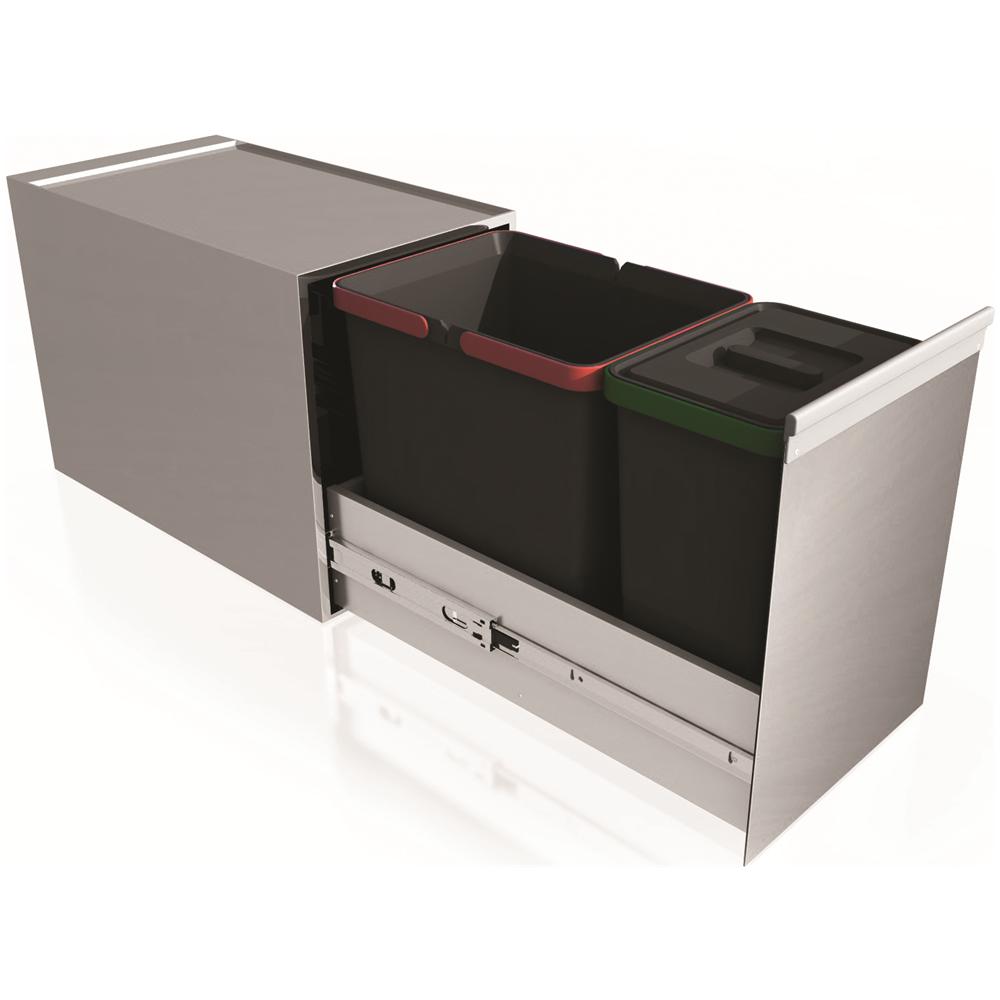 Pattumiera Estraibile 2 Secchi Acciaio Inox - Foto 1