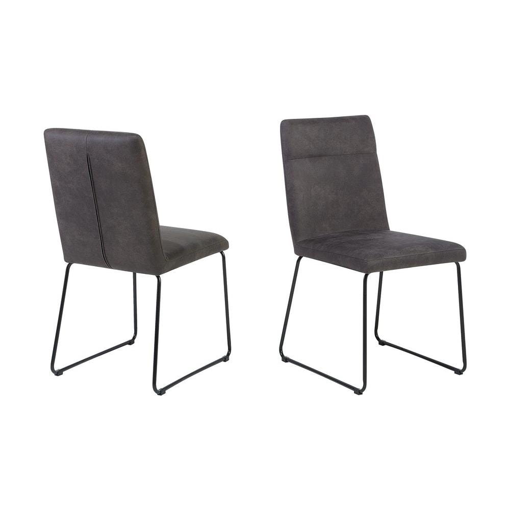 Set Da 2 Sedie Da Pranzo In Microfibra Grigia Nevada - Foto 1