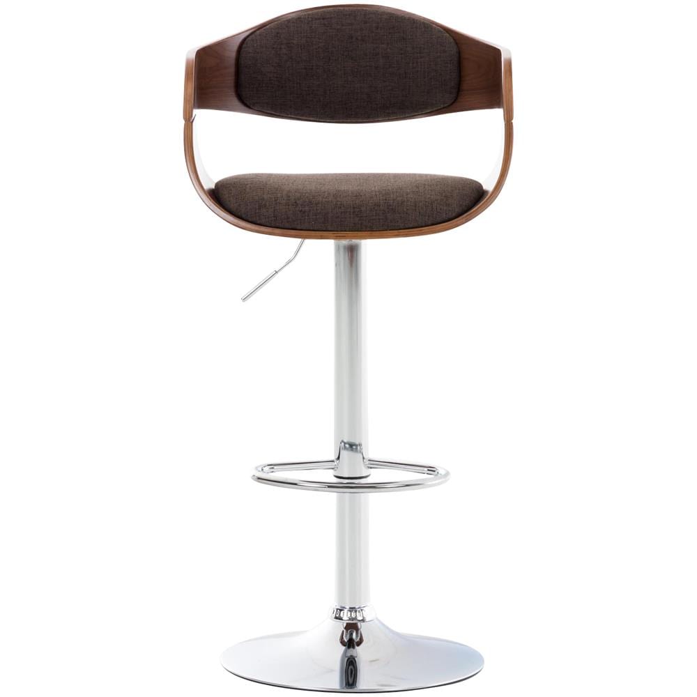 Sgabello rétro Kingston con Braccioli - Sgabello Bar Girevole 360° in Tessuto e Legno I Sgabello Alto Bancone Regolabile 63 - 77 cm Noce / Marrone - Foto 2
