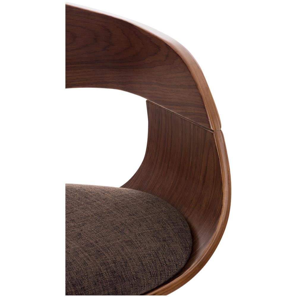 Sgabello rétro Kingston con Braccioli - Sgabello Bar Girevole 360° in Tessuto e Legno I Sgabello Alto Bancone Regolabile 63 - 77 cm Noce / Marrone - Foto 5