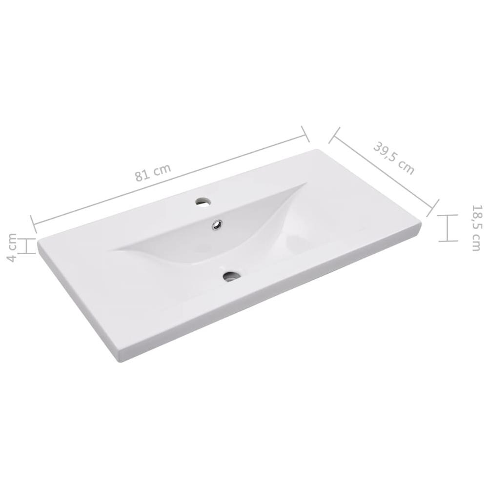 Lavabo Da Incasso 81x39,5x18,5 Cm In Ceramica Bianco - Foto 12