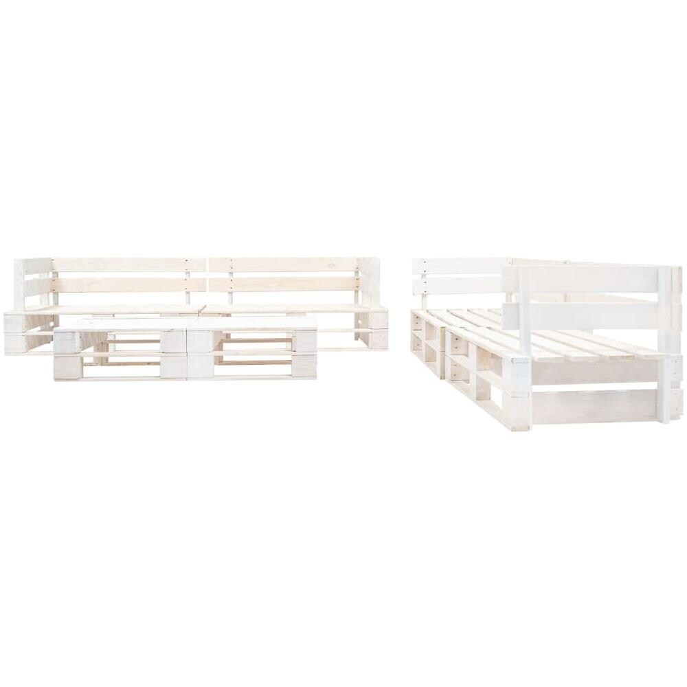 Set Divani Da Giardino Su Pallet 6 Pz Legno Fsc Bianco - Foto 2
