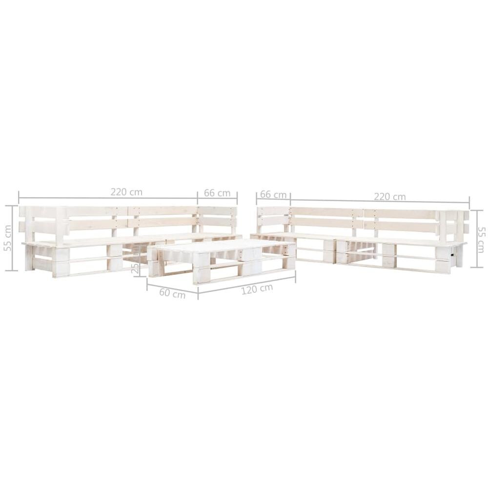 Set Divani Da Giardino Su Pallet 6 Pz Legno Fsc Bianco - Foto 3