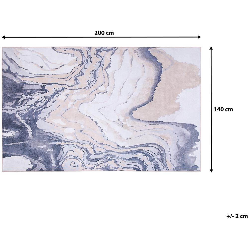 Tappeto A Pelo Corto Blu-beige 140 X 200 Cm Gebze - Foto 7