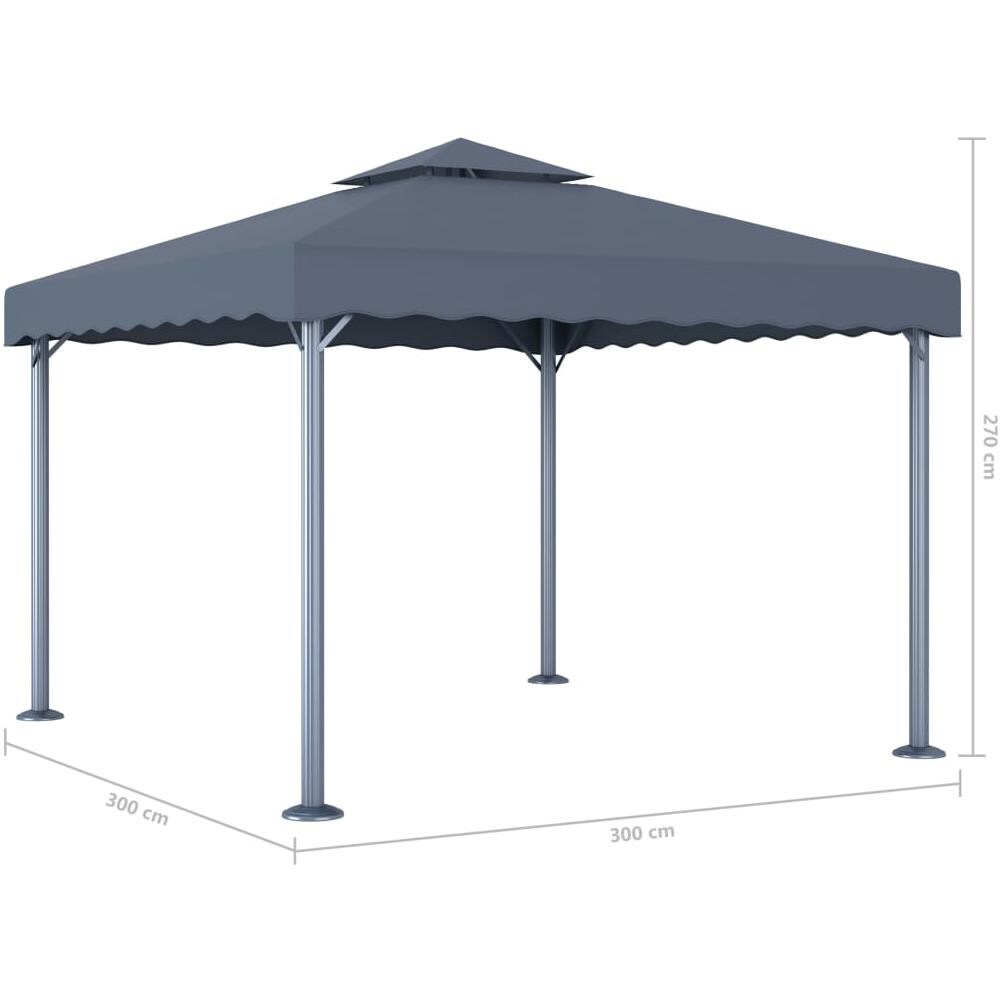 Gazebo 300x300 Cm Antracite Alluminio - Foto 4