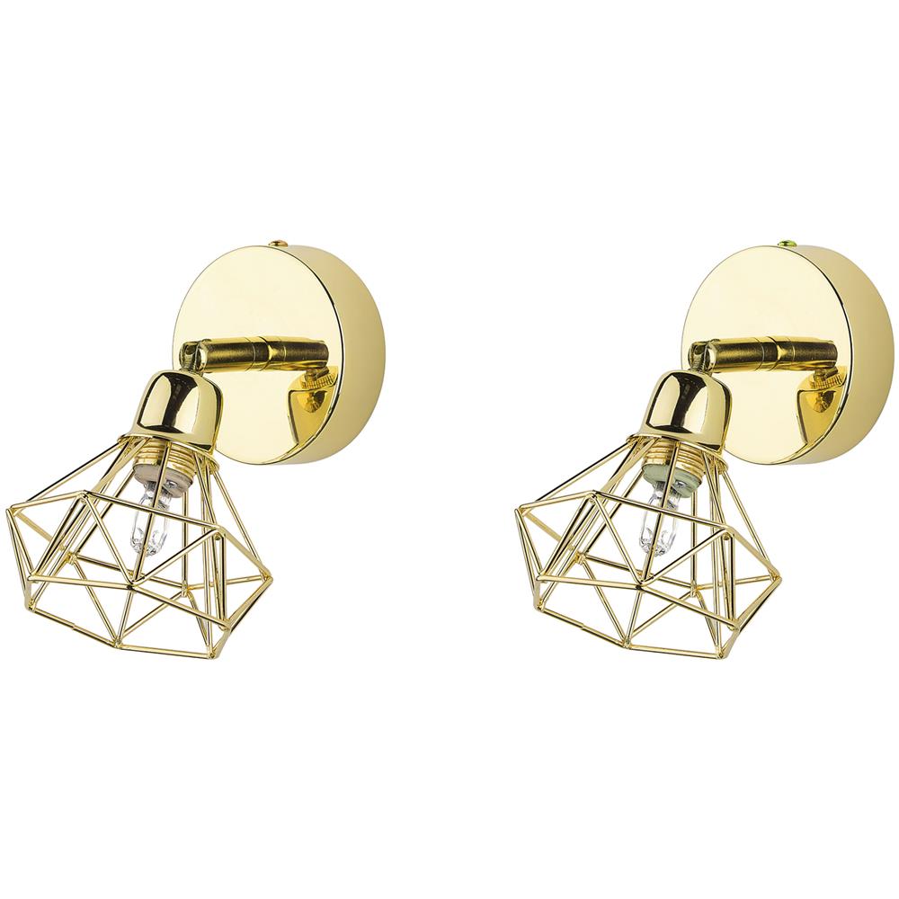 Set Di 2 Applique Da Parete In Metallo Oro Erma - Foto 1