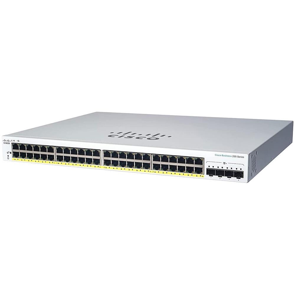 CBS220-48P-4G-EU Switch di Rete Gestito L2 Gigabit Ethernet 48 Porte (10/100/1000) + 4 x Gigabit SFP (uplink) Supporto Power over Ethernet (PoE) Bianco - Foto 1