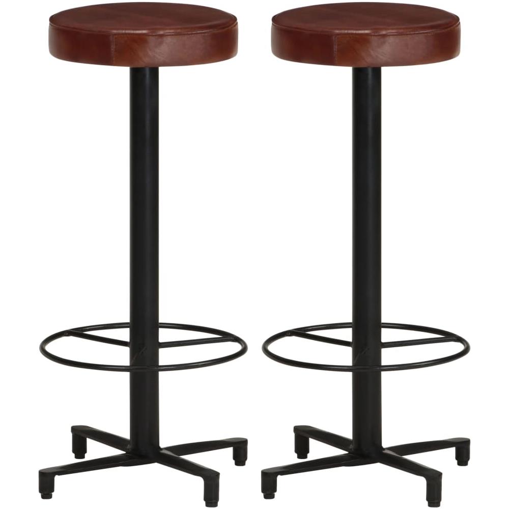 Sgabelli Da Bar 2 Pz 76 Cm In Vera Pelle - Foto 1
