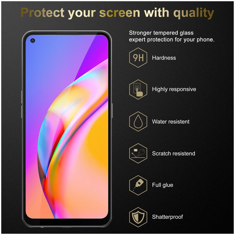 Cadorabo Pellicola Armatura A Schermo Intero Compatibile Con Oppo A94 5g In Trasparente Con Nero - Vetro Temperato (tempered) Di Protezione Del Display In Durezza 9h Con 3d Touch - Foto 2