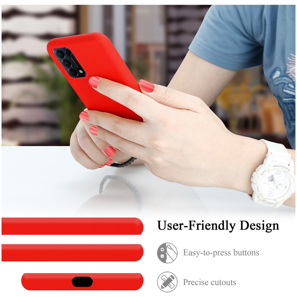 Custodia Compatibile Con Oppo Find X3 Lite In Liquid Rosso - Coperchio Protettivo In Silicone Tpu Flessibile - Foto 6