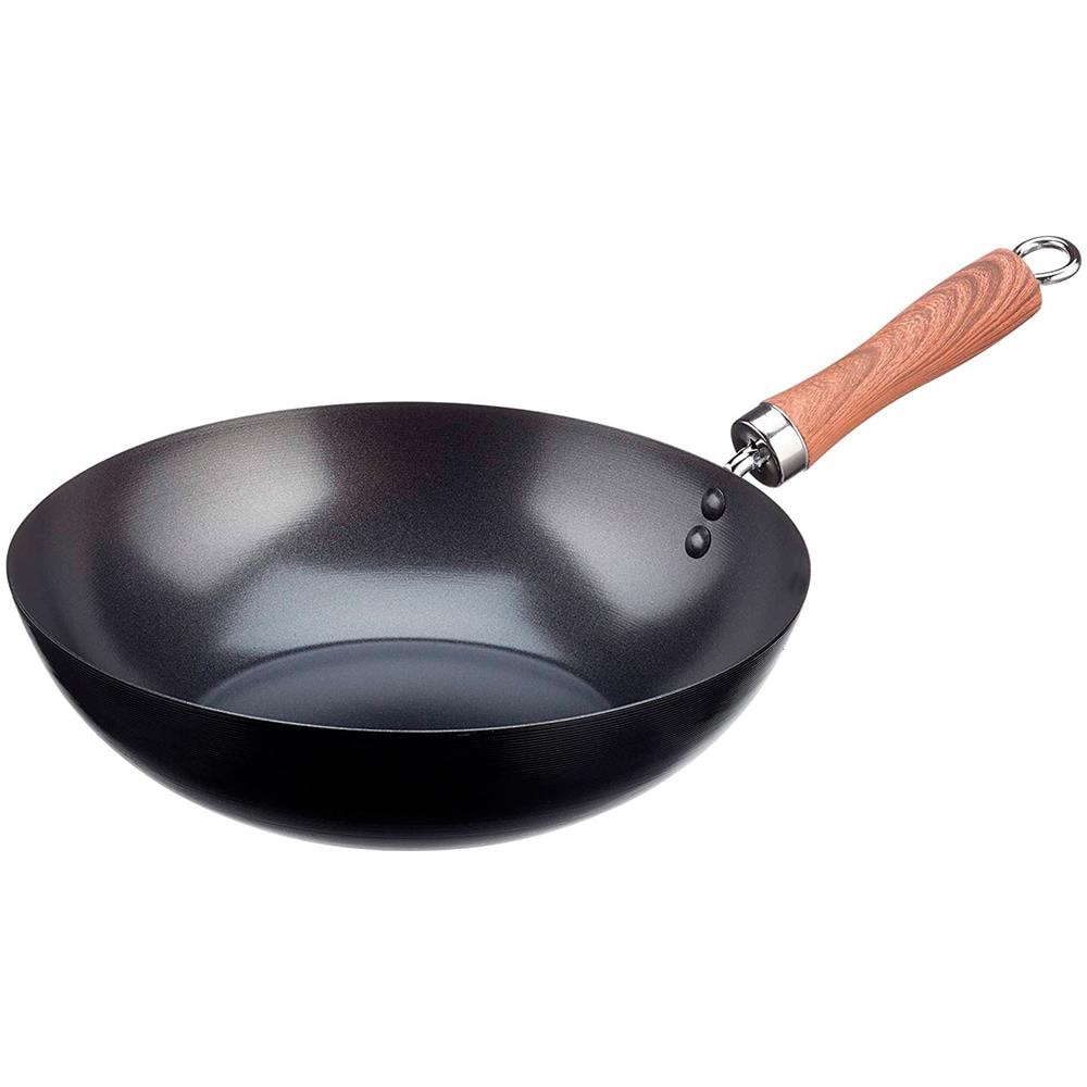 Carbono Wok Induzione 28cm Acciaio Al Carbonio, 3 Strati Titanio Antiaderente Senza Pfoa Antracite - Foto 1