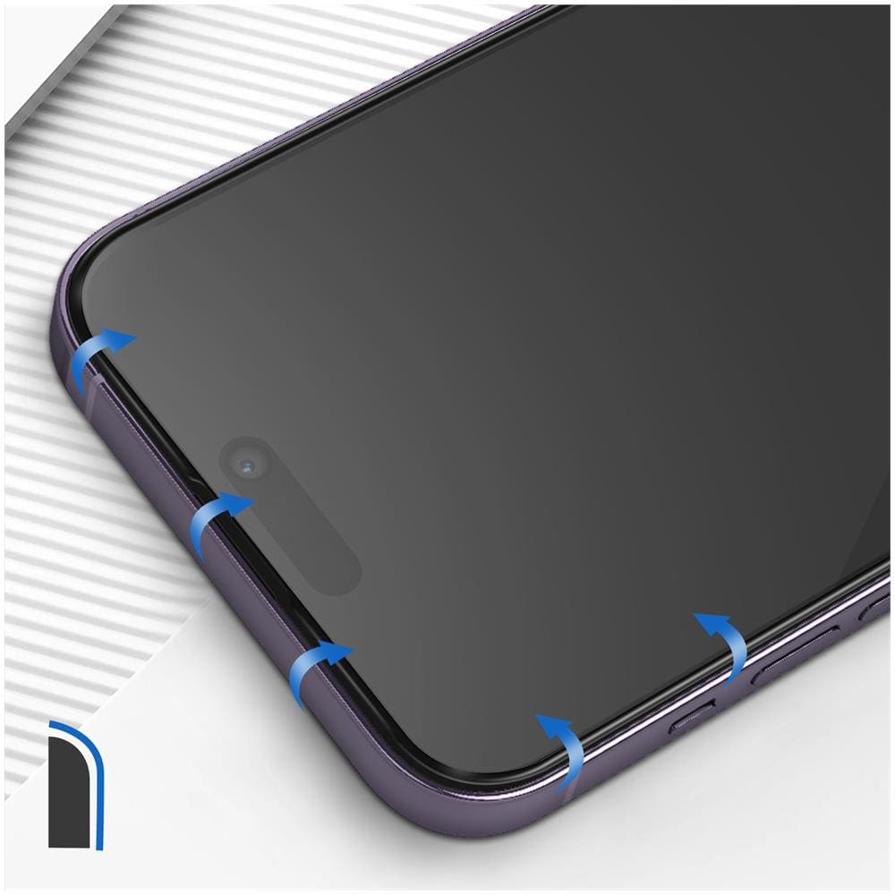 Vetro Temperato Iphone 14 Pro Durezza 9h Aderenza Totale Nero - Foto 2