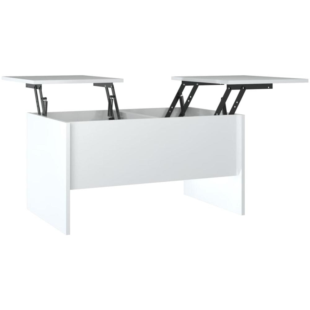 Tavolino Salotto Bianco Lucido 80x50x42,5 Cm Legno Multistrato - Foto 2
