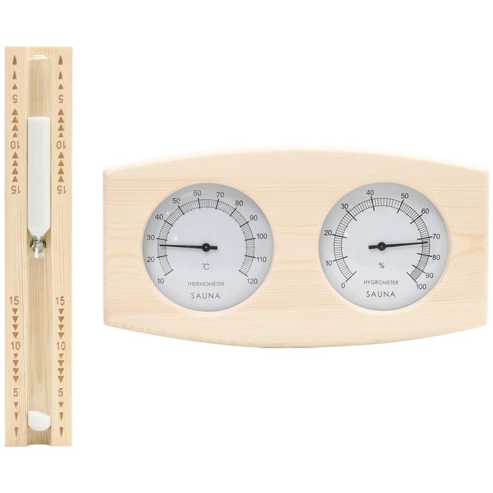 Set Timer Igrotermografo E Clessidra Sauna 2 In 1 Massello Pino - Foto 1
