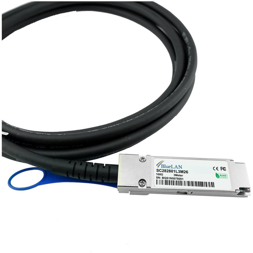 DAC-Q28-100G-5M-BL cavo InfiniBand e in fibra ottica QSFP28 Nero, Argento - Foto 2