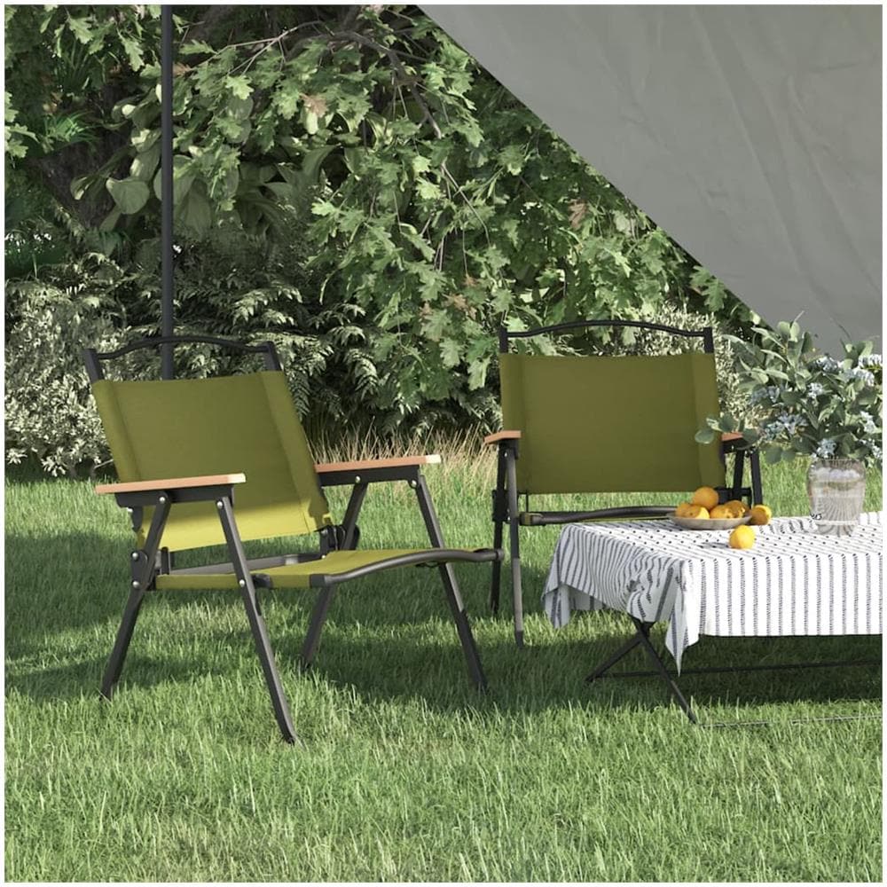 Sedie Da Campeggio 2 Pz Verdi 54x43x59 Cm Tessuto Oxford - Foto 1