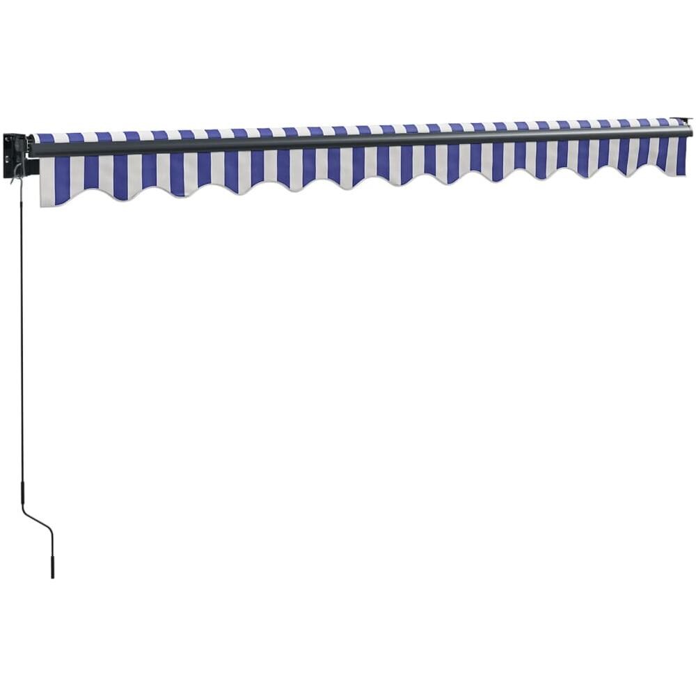 Tenda Sole Retrattile Blu E Bianca 3,5x2,5m Tessuto E Alluminio - Foto 7