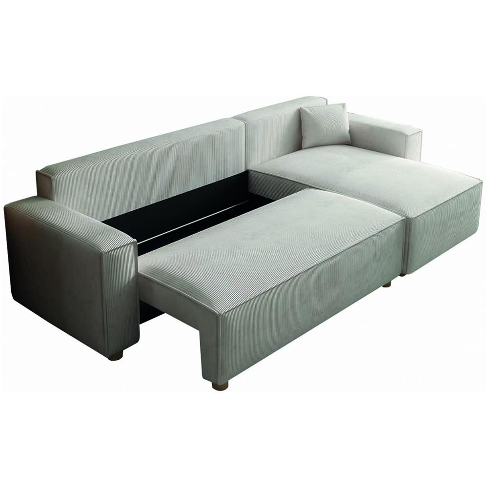 Cosy Divano Letto Angolare 4 Posti In Velluto A Coste Beige - Foto 2