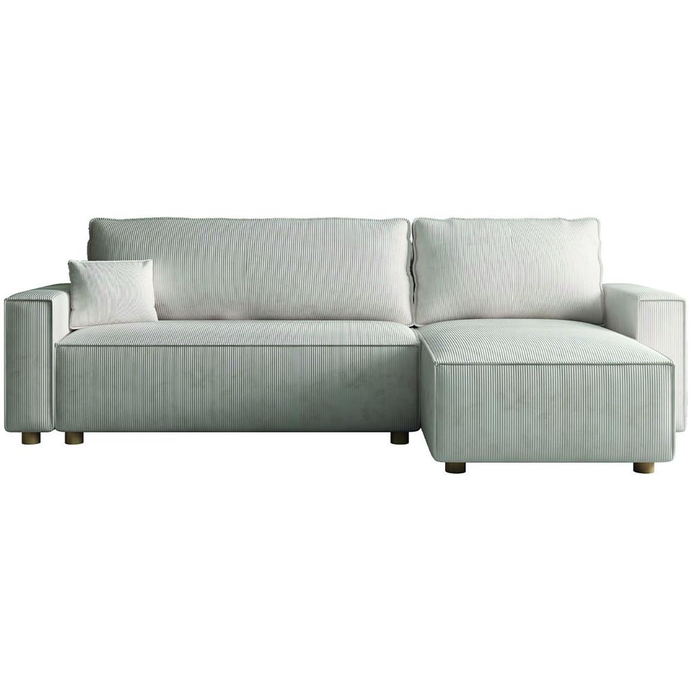 Cosy Divano Letto Angolare 4 Posti In Velluto A Coste Beige - Foto 1