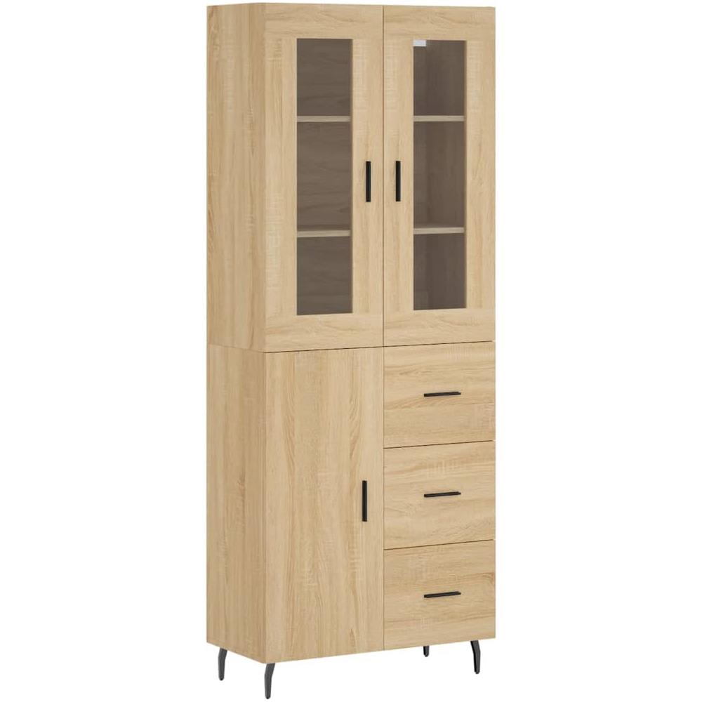 Credenza Rovere Sonoma 69,5x34x180 Cm In Legno Multistrato - Foto 2