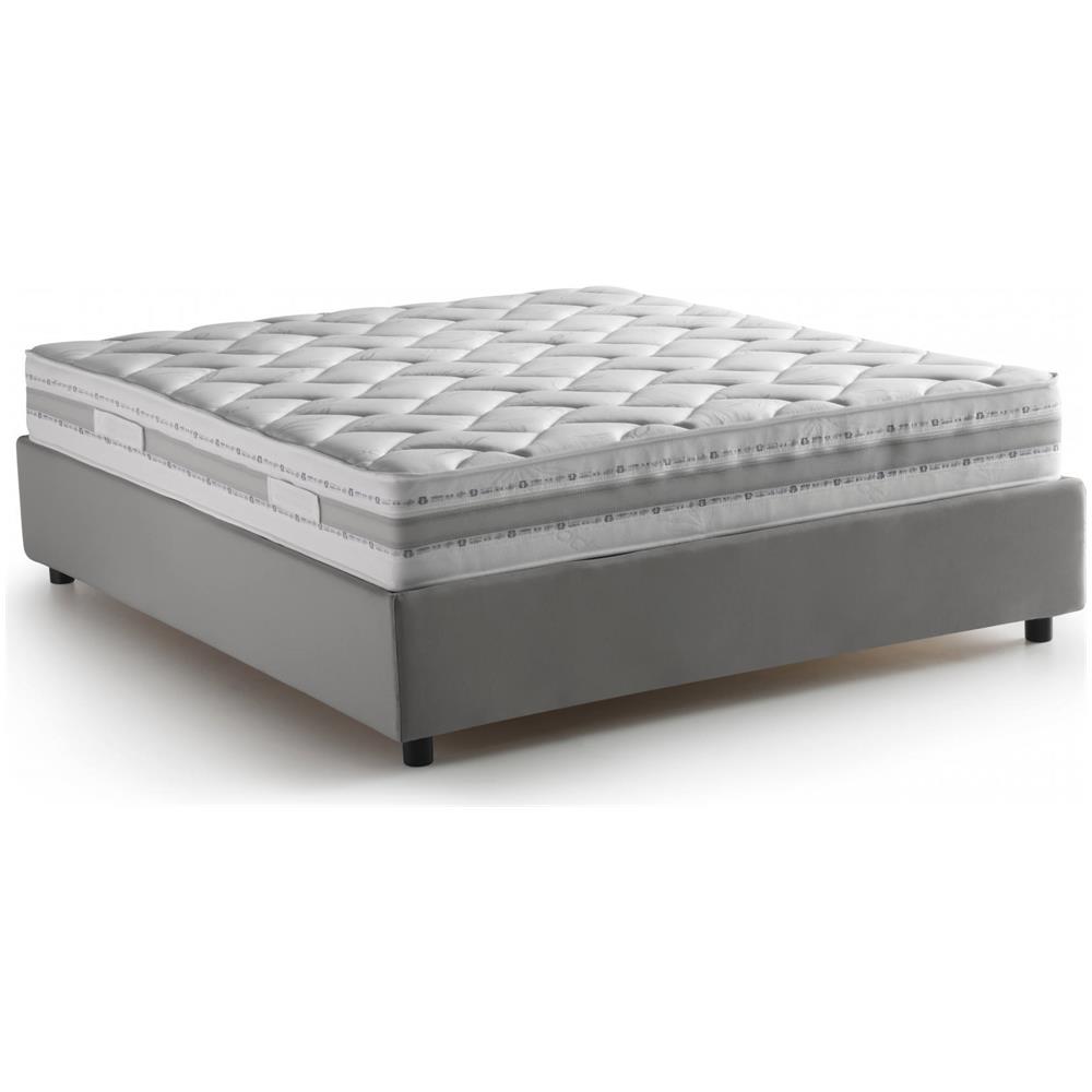 TALAMO ITALIA Letto Matrimoniale Maria Letto Contenitore Con Rivestimento In Tessuto 100% Made In Italy Apertura Frontale Adatto Per Materasso Cm 160x200 Grigio JV11764