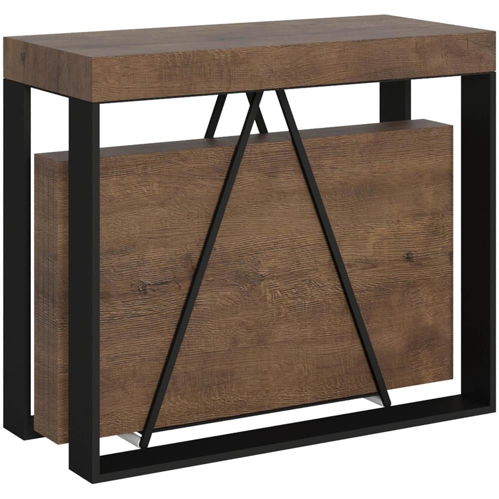 Consolle allungabile 90x40/300cm Sketa noce telaio antracite - Foto 1